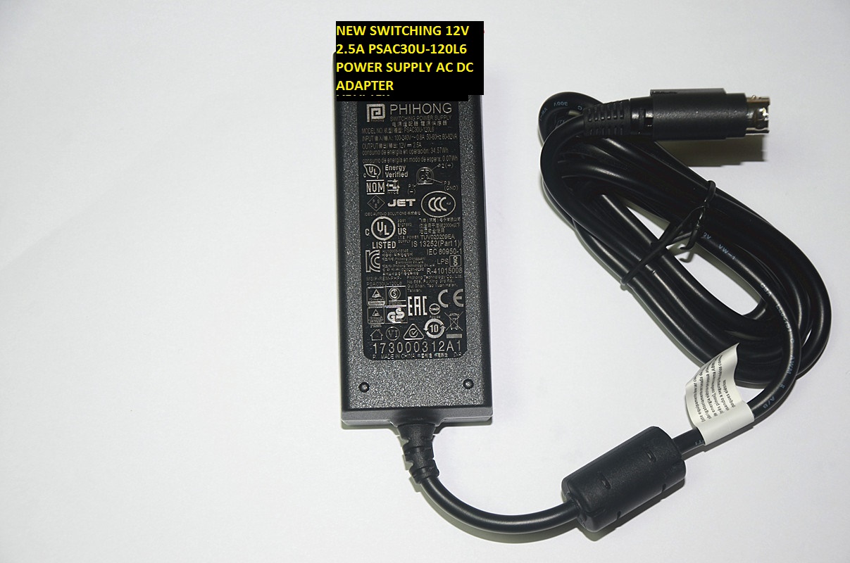 NEW SWITCHING PSAC30U-120L6 12V 2.5A AC DC ADAPTER Special three needle output interface POWER SUPPL